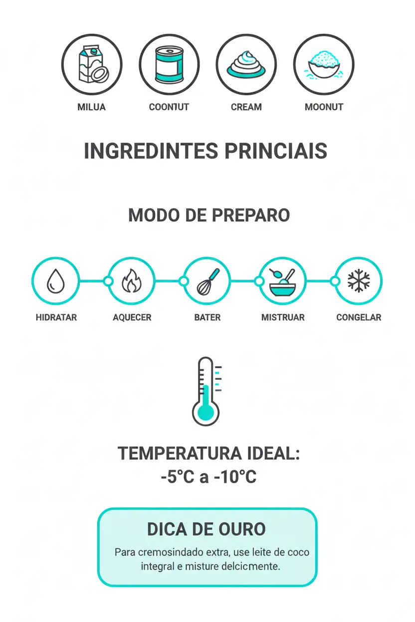 infografico sobremesa gelada de côco